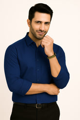 Men’s denim blue formal shirt